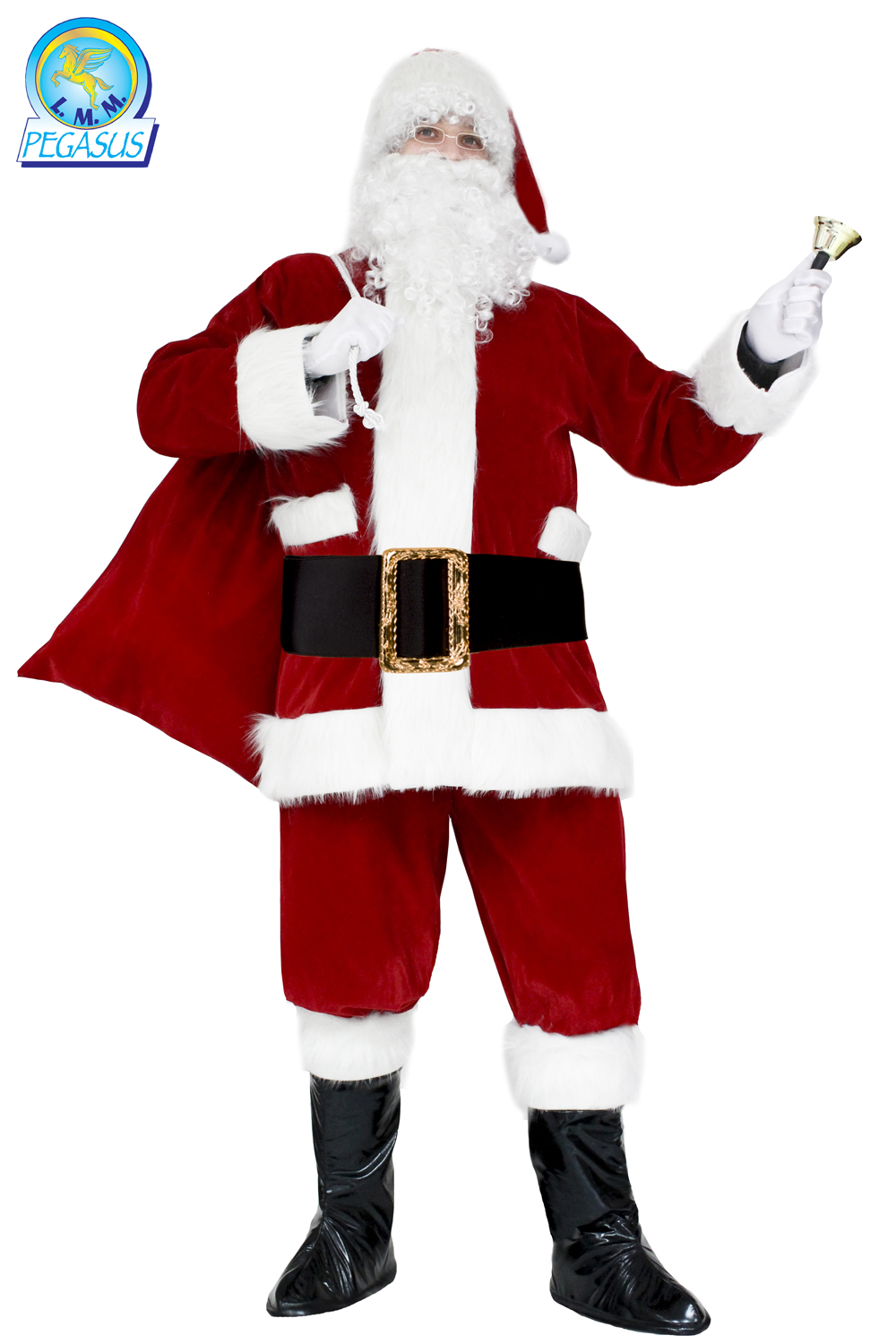BABBO NATALE ADULTO PROFESSIONALE LUSSO ROSSO TAGLIE FORTI